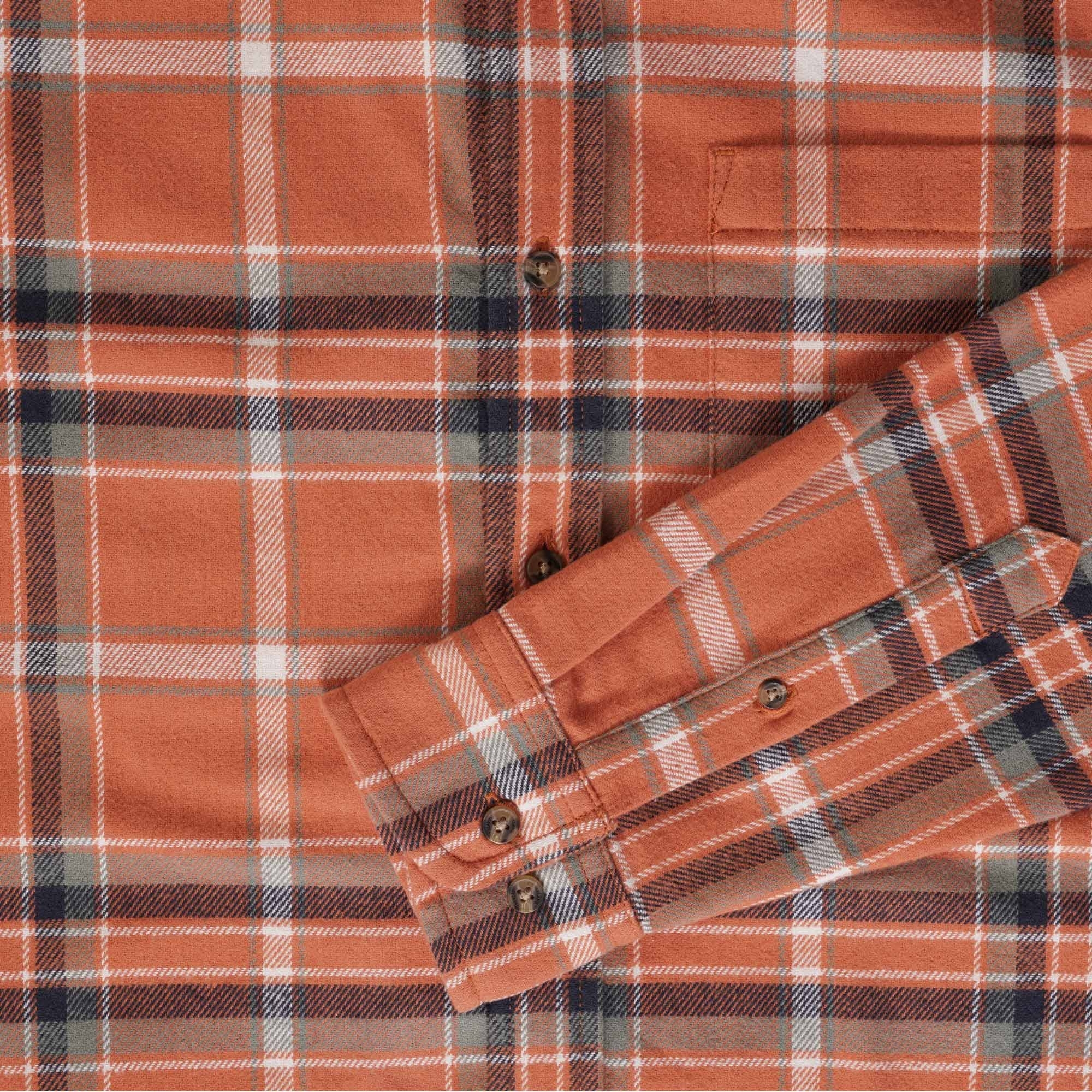 Timberland Heavy Flannel Check Shirt In Orange for Men